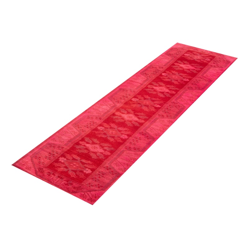 ECARPETGALLERY Hand-knotted Color Transition Red Wool Rug - 2'10 x 9'7