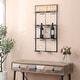 preview thumbnail 2 of 8, Wood and Metal Wall Mounted Wine Bottle and Glass Rack
