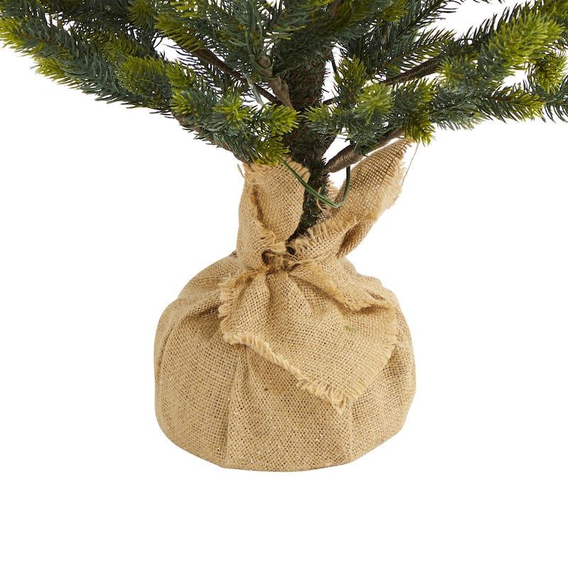 5ft Artificial Christmas Tree with Lights - Holiday Decor, Festive Fir Tree, Easy Setup, Indoor Christmas Tree - Green - 60