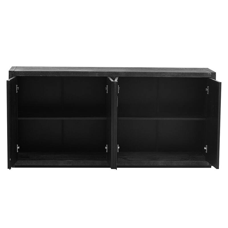 63" Ash Veneer Four-Door Buffet/Sideboard for Hallway, Entryway, Living Room