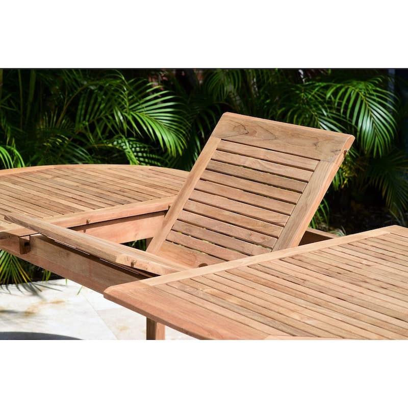 Amazonia 9 Piece Nachue FSC Solid Teak Outdoor Patio Dining Set - 9 Piece