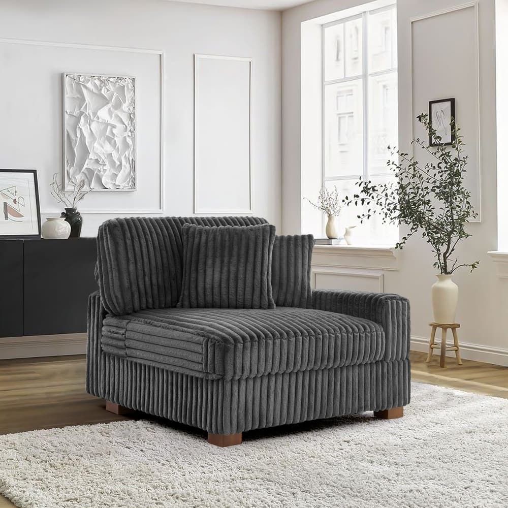 Upholstered Chenille Velvet L Shaped Couch Modular Sofa With Chaise Lounge