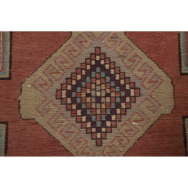 Hand Knotted Oriental 100% Wool Carpet Traditional Tribal Brown Ardebil Runner Rug - 10' 3'' X 4' 3''