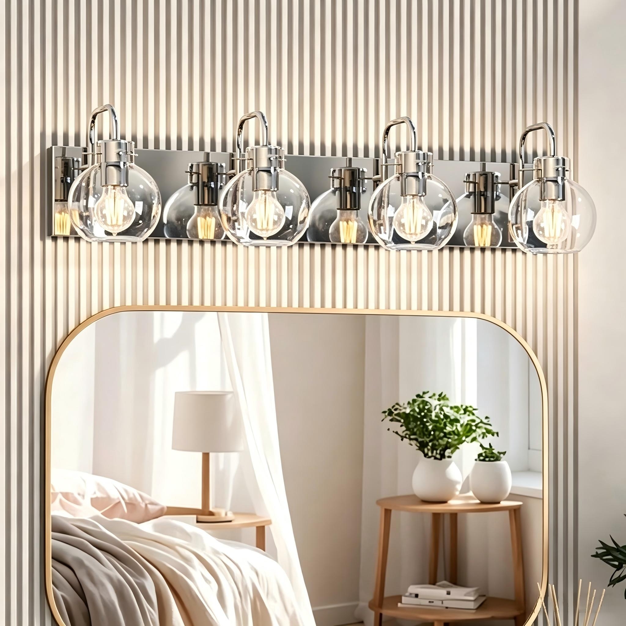 Bathroom Vanity Light Modern Brushed Nickel Wall Sconce with Clear Glass Shade