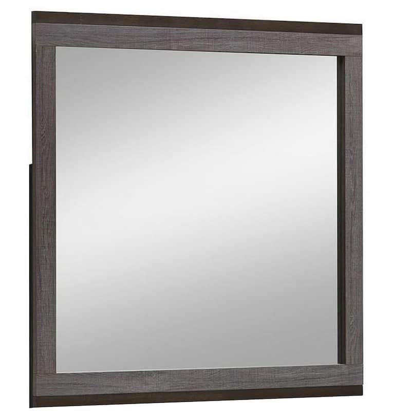 Manvel Contemporary Mirror, Two-Tone Antique Gray - clear