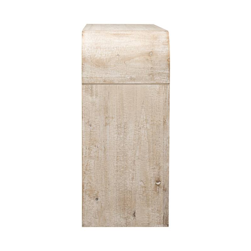 52" Wood Veneer Console Table with Fireplace Styling
