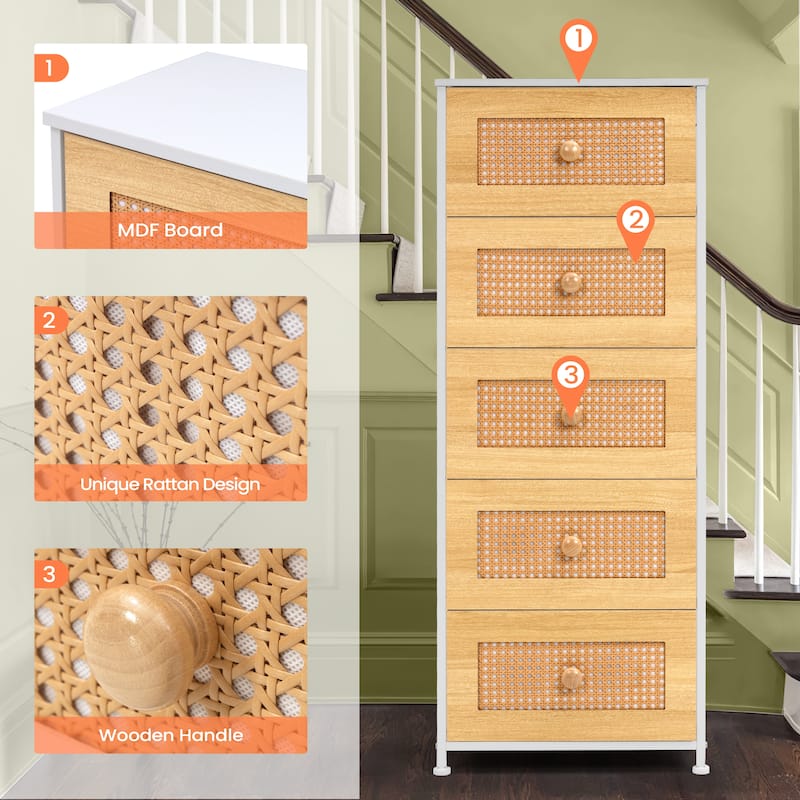 Pellebant 5 Drawers Vertical Storage Tower Organizer