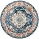 preview thumbnail 36 of 164, SAFAVIEH Monaco Lillie Boho Medallion Distressed Area Rug 10' Round - Navy/Light Blue