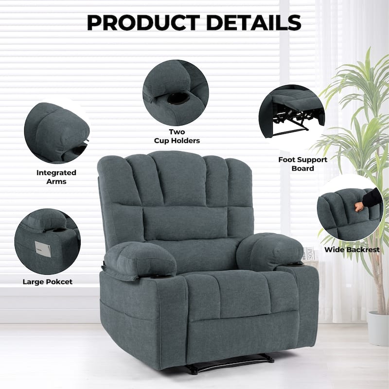 Massage Recliner Chair Sofa with Heating Vibration for living room apartment bedroom and compact room