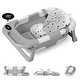 preview thumbnail 3 of 7, Portable Collapsible Baby Infant Bathtub with Thermometer and Removable Basket - 27.17”L x 8.46”W x 16.34”H Grey
