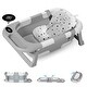 preview thumbnail 2 of 7, Portable Collapsible Baby Infant Bathtub with Thermometer and Removable Basket - 27.17”L x 8.46”W x 16.34”H