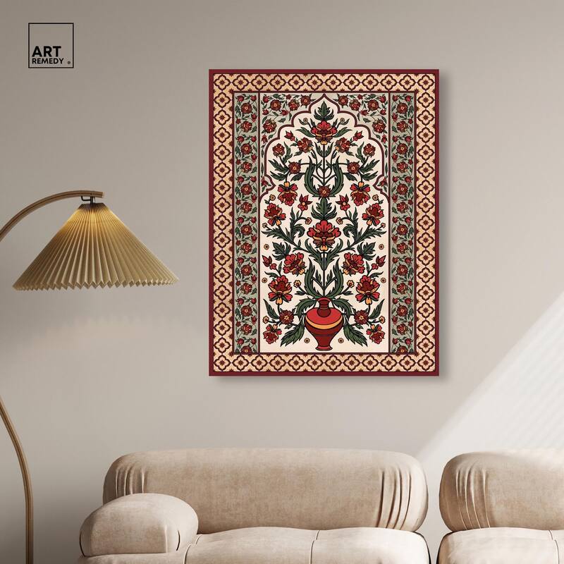 Royal Floral Mat Canvas by Art Remedy, Gallery Wrapped