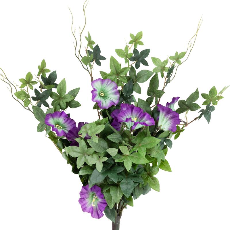 20" Purple Petunia UV Protected Artificial Hanging Floral Bush