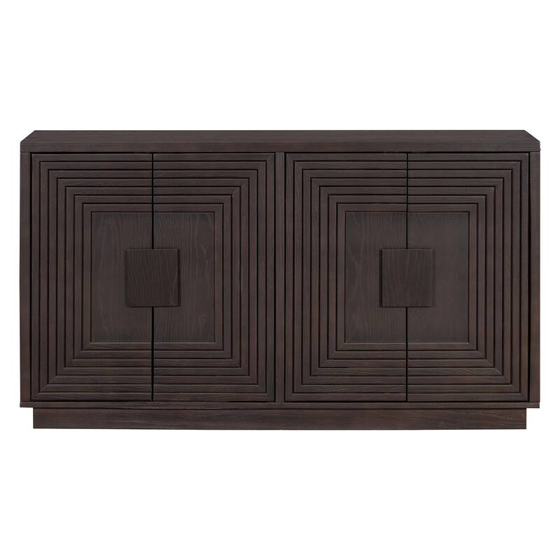 Classic Distressed Sideboard with Adjustable Shelves and Cable Management for Modern Living Rooms