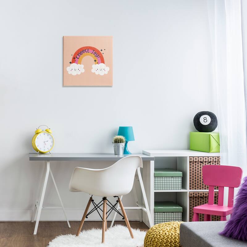 Stupell Choose Joy Happy Rainbow Canvas Wall Art Design By Sarah Hickman