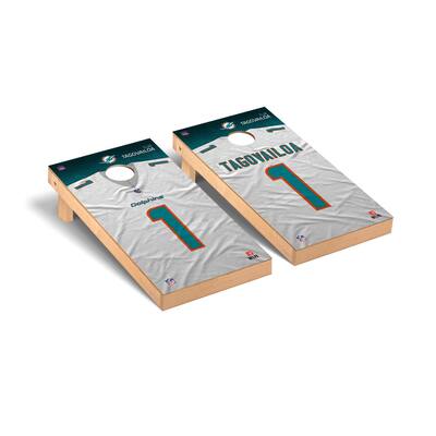 Miami Dolpins NFL Cornhole Board Set - Tua Tagovailoa 1 NFLPA Version