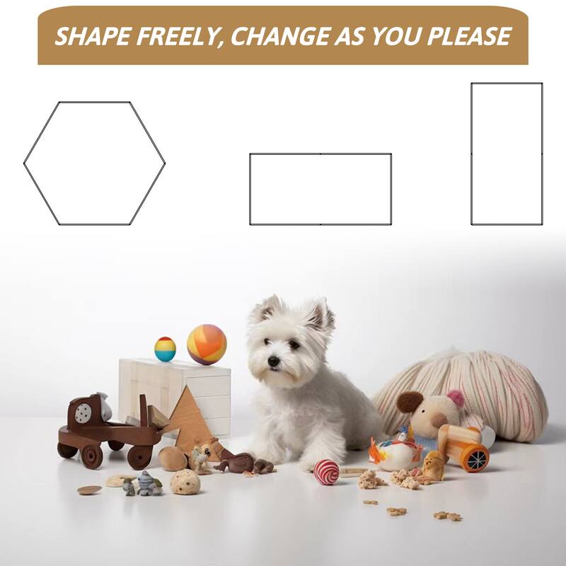 8 Panels Heavy Duty Metal Pet Fence Playpen Kit Indoor/Outdoor Pet Dog Fence Playground Exercise Pen (31.7 in. H x 27.4 W)