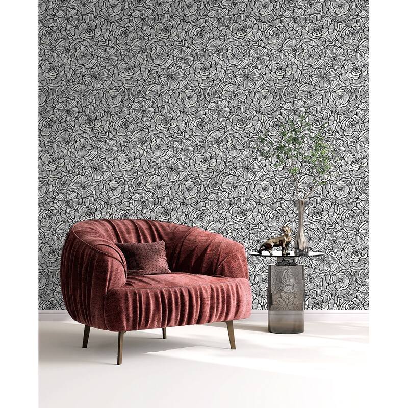 Seabrook Designs Alejandra Floral Non-Woven Unpasted Wallpaper