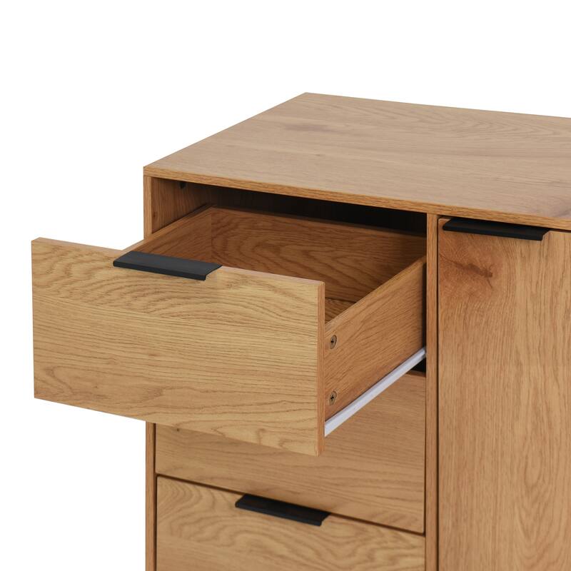 Modern Storage Cabinet with 3 Drawers and Adjustable Shelf for Living Room, Home Office, Entryway