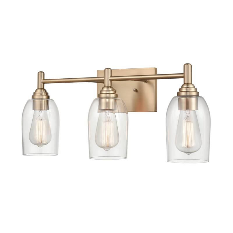 Millennium Lighting Arlett 3 Light Vanity fixture in Multiple Finishes with Clear Glass Shades