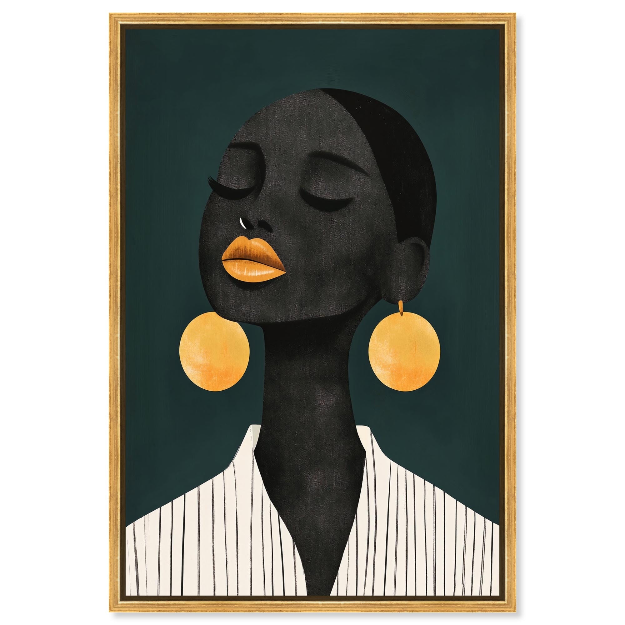 Gold Earrings II Glam Wall Decor Canvas Print by Art Remedy