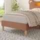preview thumbnail 7 of 9, Javlergo Twin Size Upholstered Platform Bed Frame with Bear Ears Headboard and Light, Kids Bed Set of 2