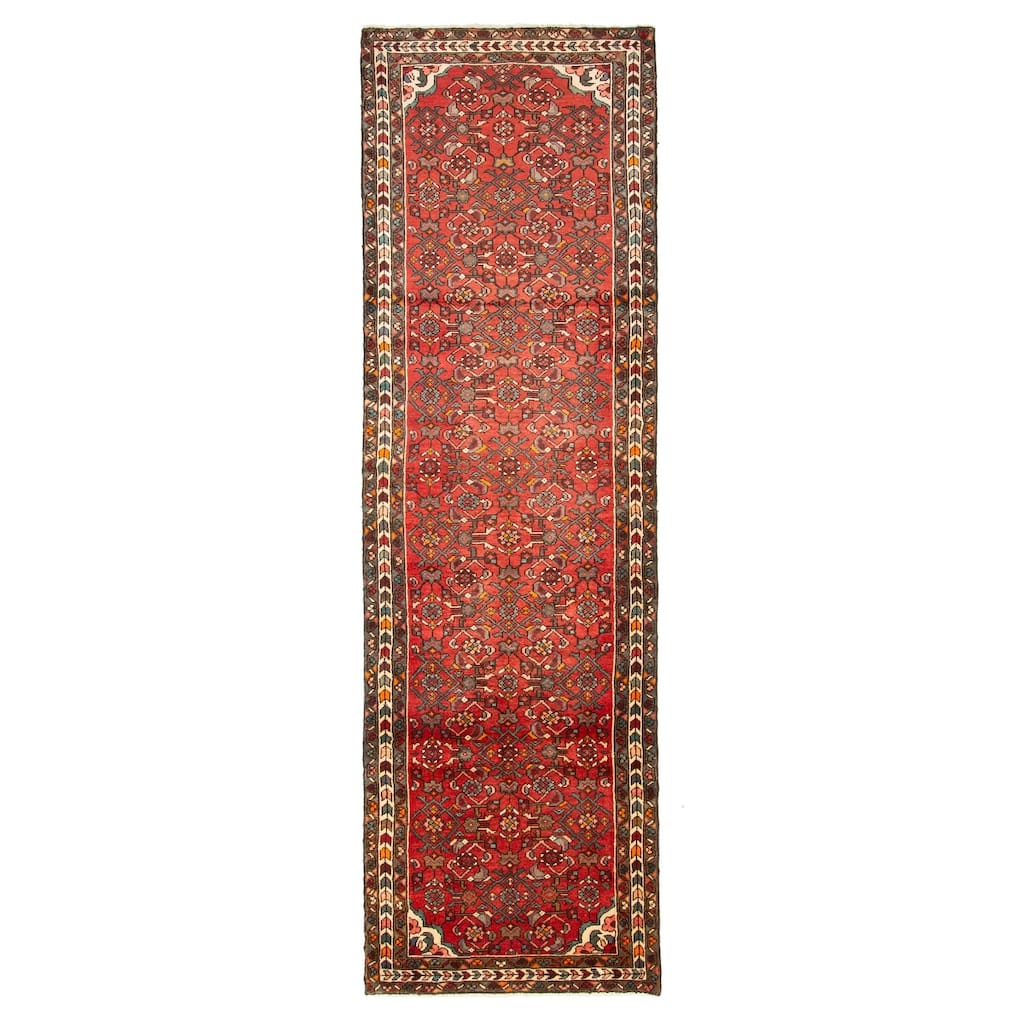 ECARPETGALLERY Hand-knotted Andelz Red Wool Rug - 2'11 x 10'0