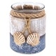preview thumbnail 1 of 5, CoTa Global Silver Sea Sea Shell Candle Holder with Sea Shells & Rope - 3.2″Lx2.8″Wx2.8″H