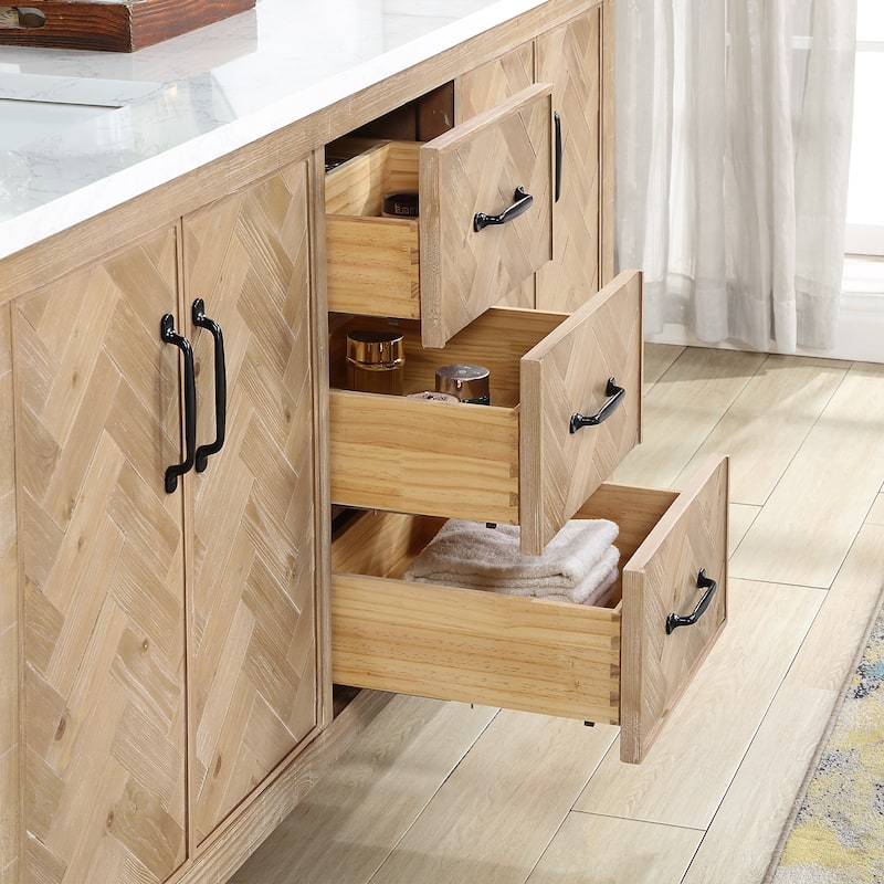 Javier Bath Vanity with Composite Stone Top without Mirror