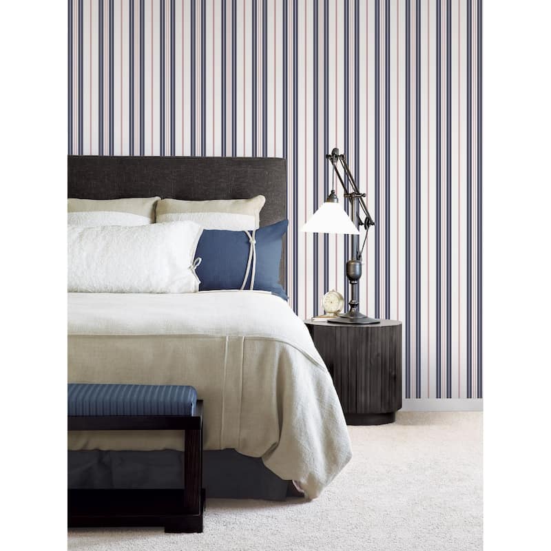 Galerie Wallcoverings Deauville 2 Two-colored Stripe Non-woven Matte Wallpaper Roll