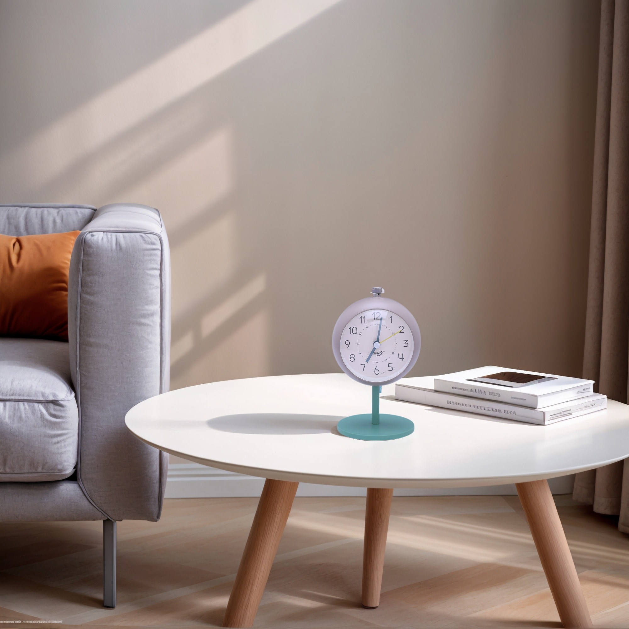 Silent Spherical Alarm Clock, Non-Tick Movement, with Stand, Night Light for Bedroom 3.7"Lx3.1"Wx5.9"H - 3.7"L x 3.1"W x 5.9"H