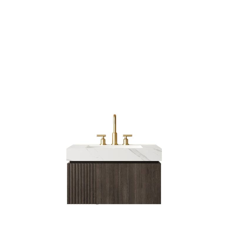 Floating Storage Bathroom Vanity with 3 Pre-drilled Faucet Holes