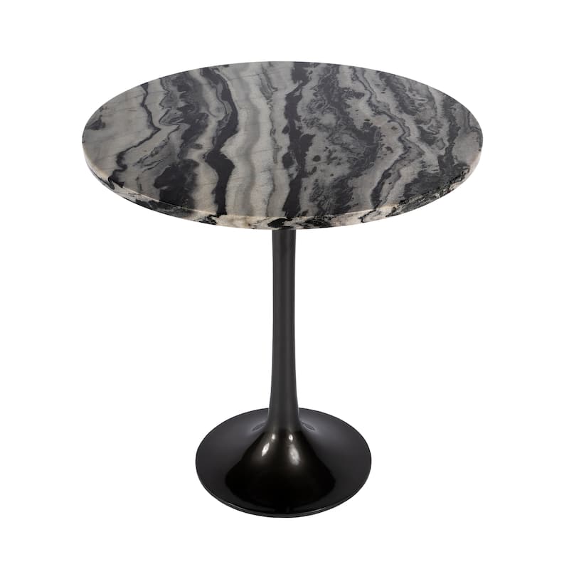 Paxton Round Marble Accent Table - Grey - Marble