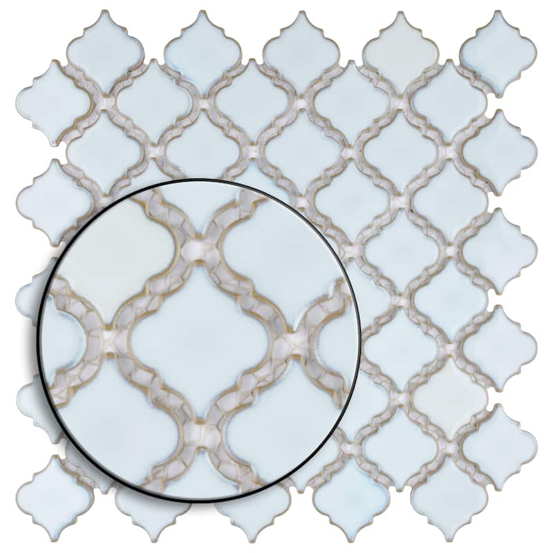 Merola Tile Hudson Tangier Silk White 12-3/8" x 12-3/8" Porcelain Floor and Wall Tile