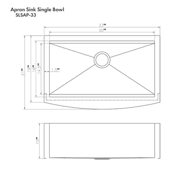 ZLINE 33 in. Moritz Farmhouse Apron Single Bowl Satin Steel Kitchen Sink with Bottom Grid