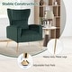 preview thumbnail 12 of 30, Costway Velvet Upholstered Wingback Chair with Lumbar Pillow & Golden - See Details