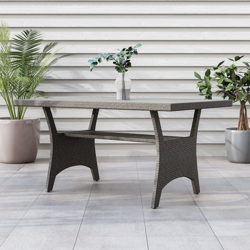 Decker Contemporary 57-inch Wicker Plank-Style Outdoor Dining Table by M&L Co.