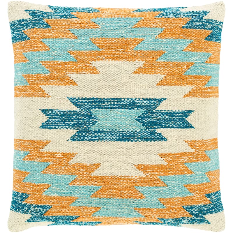 The Curated Nomad Shannon Handwoven Southwestern 22-inch Throw Pillow with Poly or Down Fill