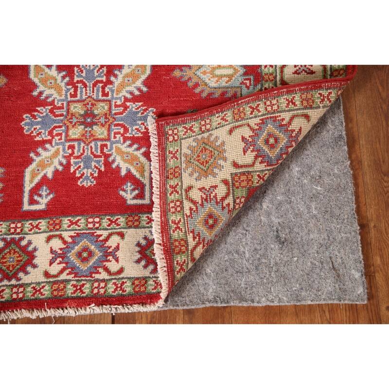 Kazak Accent Rug Hand-Knotted Oriental Wool Carpet - 3'4"x 4'10"