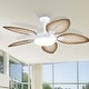 preview thumbnail 1 of 29, 52" Waterproof Indoor and Outdoor Ceiling Fans with Lights, APP and Remote Control, Dimmable Farmhouse Ceiling Fan - 52 Inches White with Wood Grain