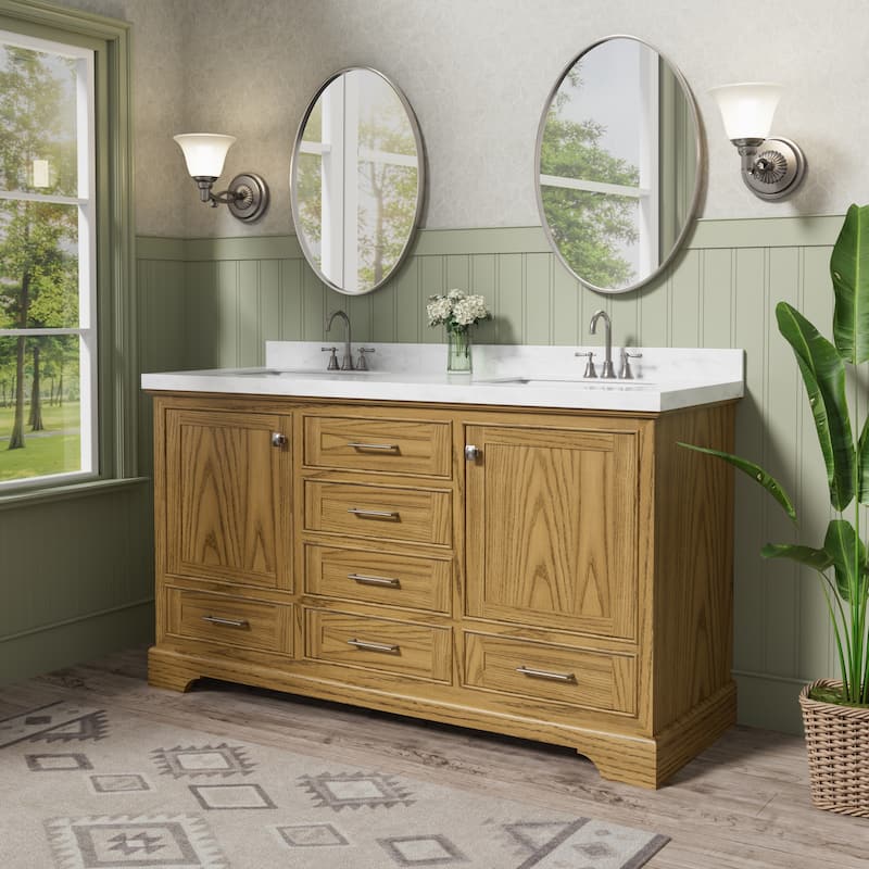 Bathroom Vanity Set Pre-installed Large Space Double Sink