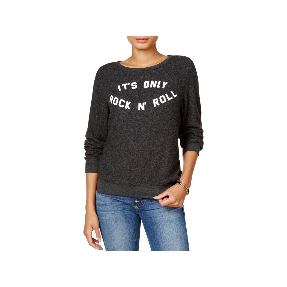 Shop Dream Scene Womens It S Only Rock N Roll Sweatshirt Crew