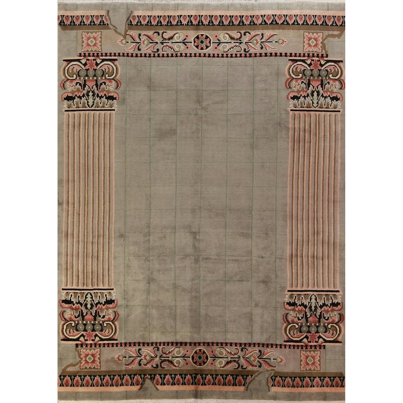Nepalese Oriental Area Rug Hand-Knotted Wool Carpet - 9'0"x 11'7"