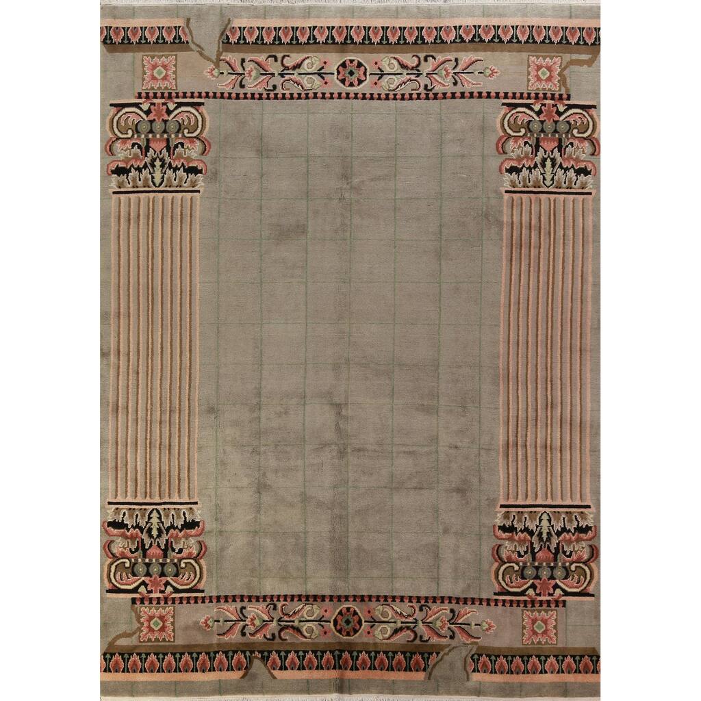 Nepalese Oriental Area Rug Hand-Knotted Wool Carpet - 9'0"x 11'7"