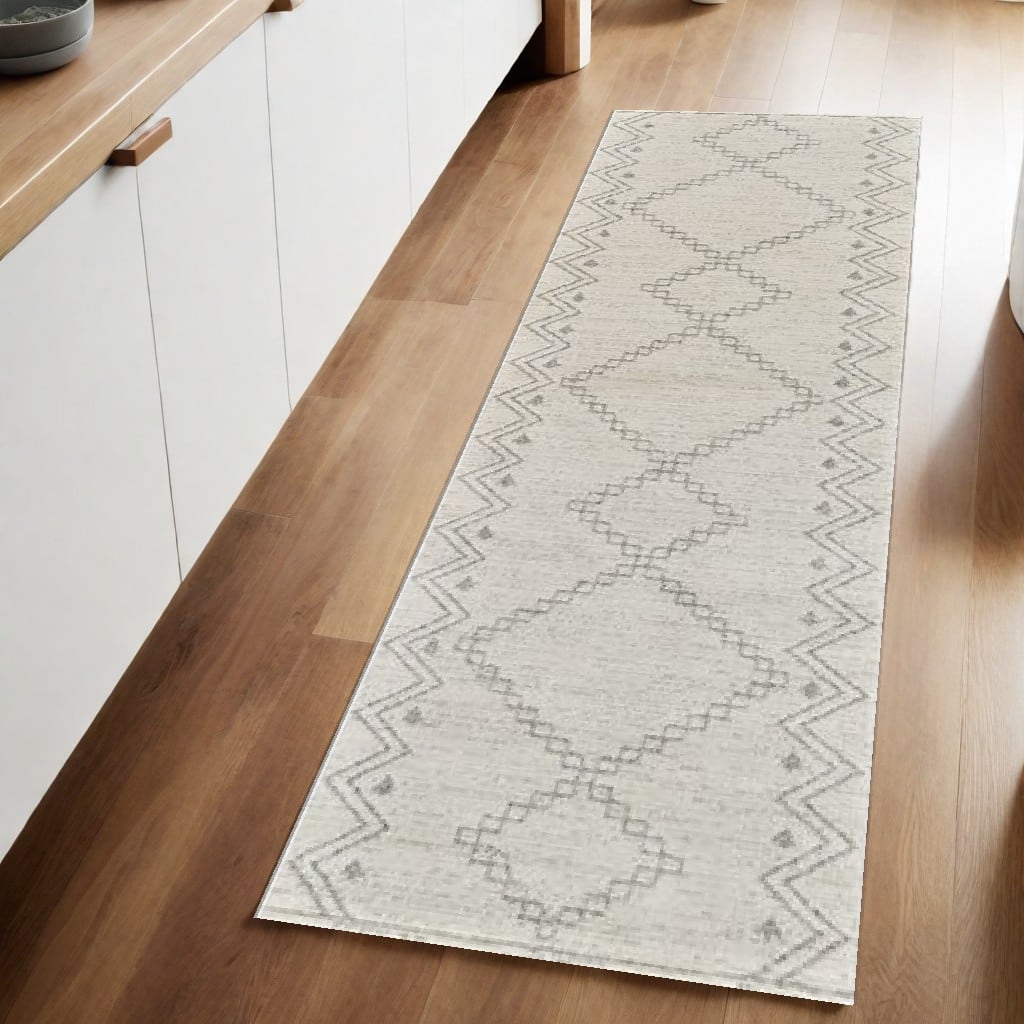 Betuh Distressed Abstract Modern Stain Resistant Woven Area Rug By HomeRoots - 2' X 8'