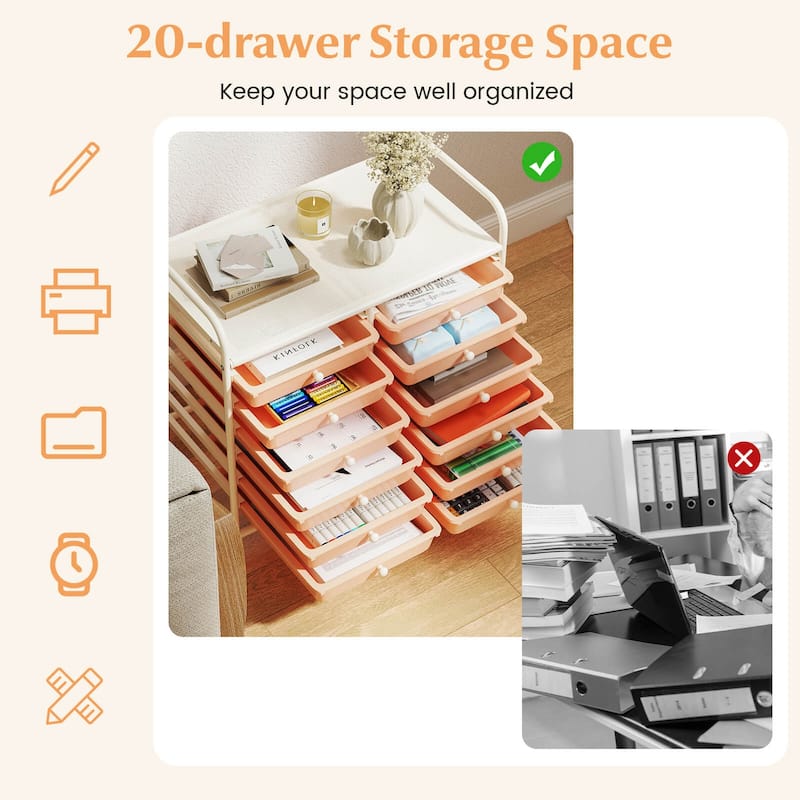 Costway 12 Drawers Rolling Cart Storage Scrapbook Paper Studio - See Details