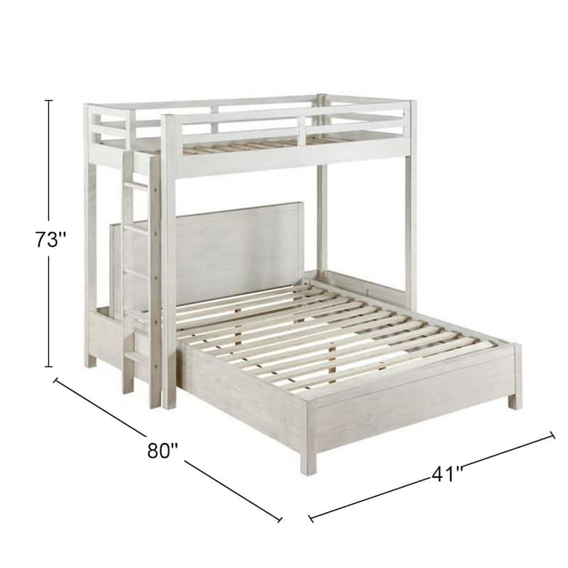 Twin Loft Bed in Weathered White Finish