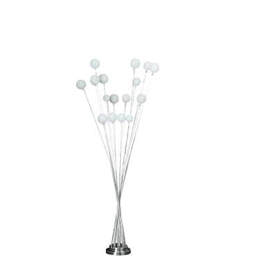 Metal Multi Arm Floor Lamp with 16 LED Frosted Shades Inline Switch - 18” x 18” x 61.5” (D x W x H)