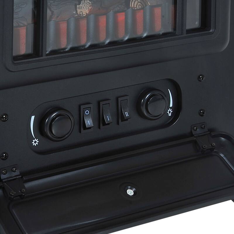 HOMCOM 1500W Portable Electric Fireplace Heater with 216 Sq. Ft. Radius