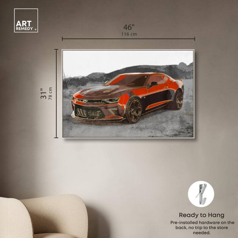 Red Sports Car Canvas by Art Remedy
